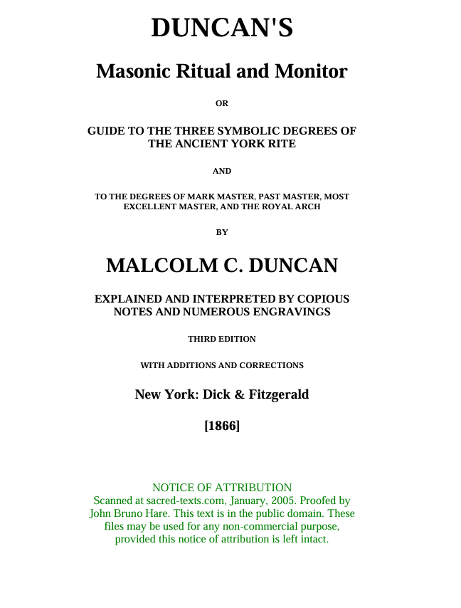 DUNCAN'S Masonic Ritual and Monitor - MALCOLM C. DUNCAN - Görsel 2